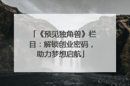 《预见独角兽》栏目：解锁创业密码，助力梦想启航