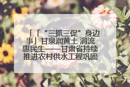 「“三抓三促”身边事」甘泉润黄土 涓流惠民生——甘肃省持续推进农村供水工程巩固提升项目建设