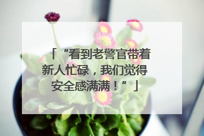 “看到老警官带着新人忙碌，我们觉得安全感满满！”