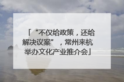 “不仅给政策，还给解决议案”，常州来杭举办文化产业推介会