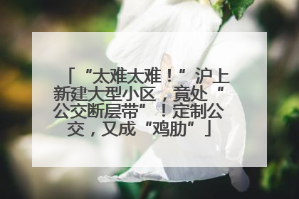“太难太难！”沪上新建大型小区，竟处“公交断层带”！定制公交，又成“鸡肋”