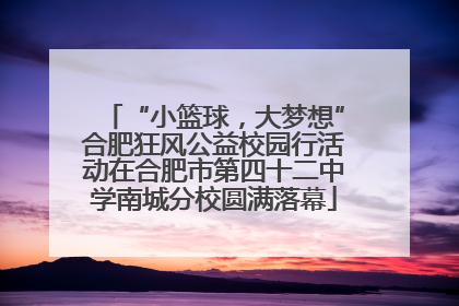 “小篮球，大梦想”合肥狂风公益校园行活动在合肥市第四十二中学南城分校圆满落幕