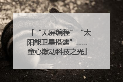 “无屏编程”“太阳能卫星搭建”……童心燃动科技之光