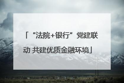 “法院+银行”党建联动 共建优质金融环境
