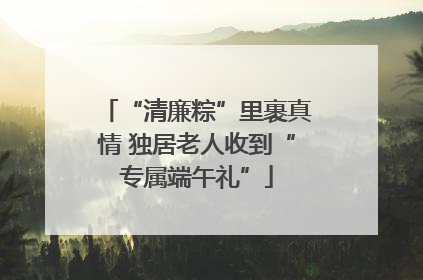 “清廉粽”里裹真情 独居老人收到“专属端午礼”