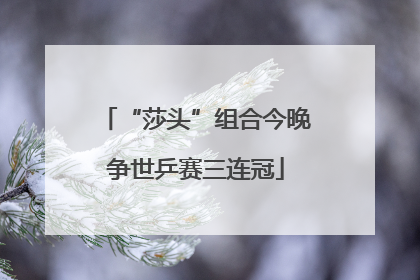 “莎头”组合今晚争世乒赛三连冠