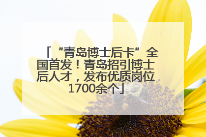 “青岛博士后卡”全国首发！青岛招引博士后人才，发布优质岗位1700余个