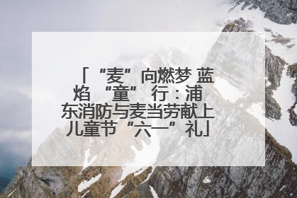 “麦”向燃梦 蓝焰 “童” 行：浦东消防与麦当劳献上儿童节“六一”礼