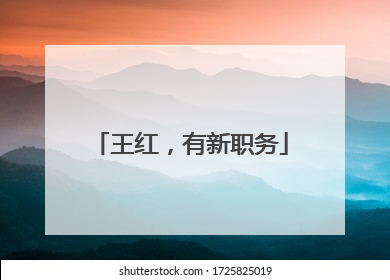 王红，有新职务