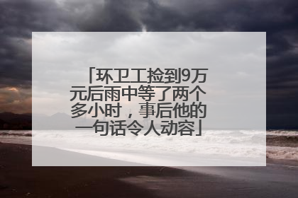 环卫工捡到9万元后雨中等了两个多小时，事后他的一句话令人动容