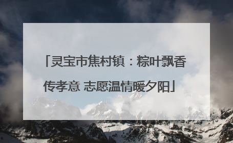 灵宝市焦村镇：粽叶飘香传孝意 志愿温情暖夕阳