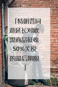 特朗普同意延长对欧盟商品征收50%关税的最后期限
