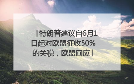 特朗普建议自6月1日起对欧盟征收50%的关税，欧盟回应