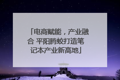 电商赋能，产业融合 平阳腾蛟打造笔记本产业新高地