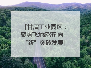 甘眉工业园区：聚势飞地经济 向“新”突破发展