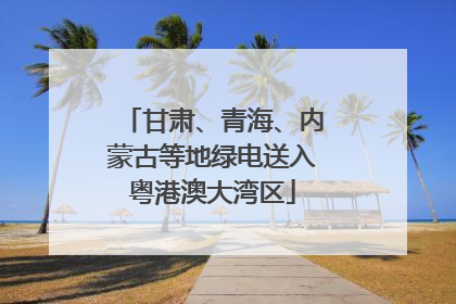 甘肃、青海、内蒙古等地绿电送入粤港澳大湾区