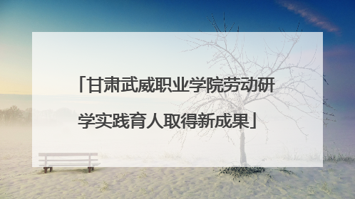 甘肃武威职业学院劳动研学实践育人取得新成果
