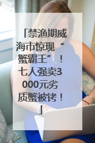 禁渔期威海市惊现“蟹霸王”！七人强卖3000元劣质蟹被铐！