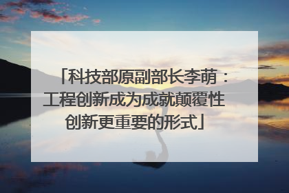 科技部原副部长李萌：工程创新成为成就颠覆性创新更重要的形式