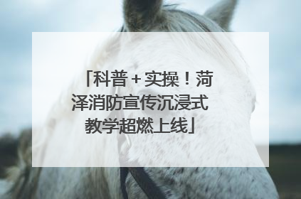 科普＋实操！菏泽消防宣传沉浸式教学超燃上线