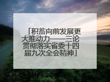 积蓄向前发展更大推动力——三论贯彻落实省委十四届九次全会精神