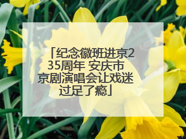 纪念徽班进京235周年 安庆市京剧演唱会让戏迷过足了瘾