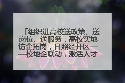 组织进高校送政策、送岗位、送服务，高校实地访企拓岗，日照经开区——校地企联动，激活人才发展“引擎”