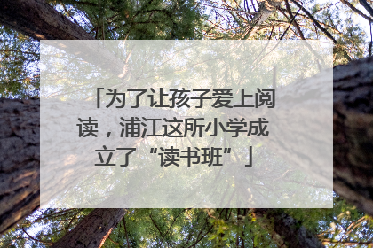 为了让孩子爱上阅读，浦江这所小学成立了“读书班”
