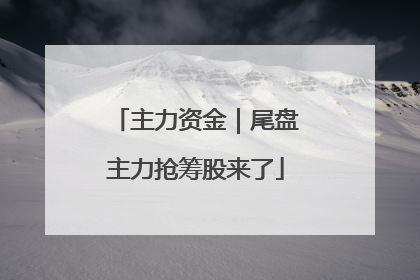 主力资金|尾盘主力抢筹股来了