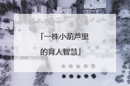 一株小葫芦里的育人智慧
