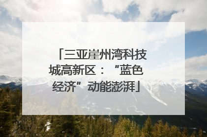 三亚崖州湾科技城高新区：“蓝色经济”动能澎湃
