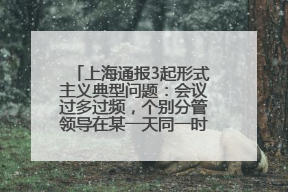 上海通报3起形式主义典型问题：会议过多过频，个别分管领导在某一天同一时段需参加3个会议