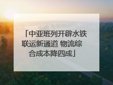 中亚班列开辟水铁联运新通道 物流综合成本降四成