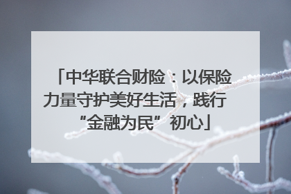 中华联合财险：以保险力量守护美好生活，践行“金融为民”初心