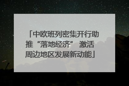 中欧班列密集开行助推“落地经济” 激活周边地区发展新动能