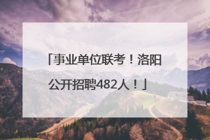 事业单位联考！洛阳公开招聘482人！