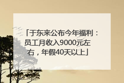 于东来公布今年福利：员工月收入9000元左右，年假40天以上