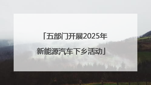 五部门开展2025年新能源汽车下乡活动