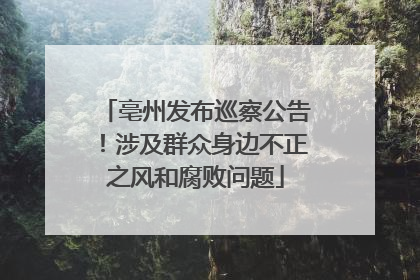 亳州发布巡察公告！涉及群众身边不正之风和腐败问题