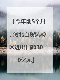 今年前5个月，河北自贸试验区进出口超300亿元