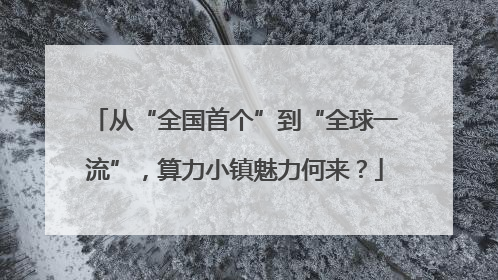 从“全国首个”到“全球一流”，算力小镇魅力何来？