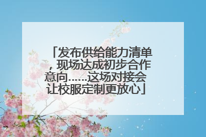 发布供给能力清单，现场达成初步合作意向……这场对接会让校服定制更放心