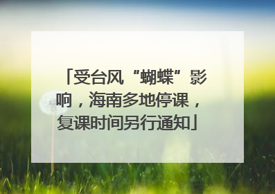 受台风“蝴蝶”影响，海南多地停课，复课时间另行通知
