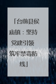 台前县侯庙镇：坚持党建引领 筑牢禁毒防线