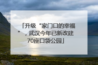 升级“家门口的幸福”，武汉今年已新改建70座口袋公园