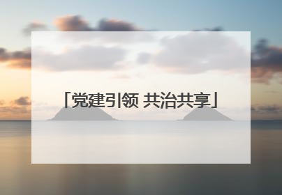 党建引领 共治共享
