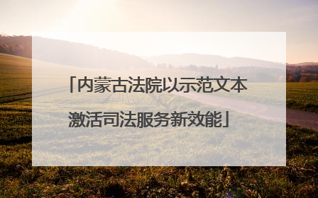 内蒙古法院以示范文本激活司法服务新效能