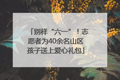 别样“六一”！志愿者为40余名山区孩子送上爱心礼包