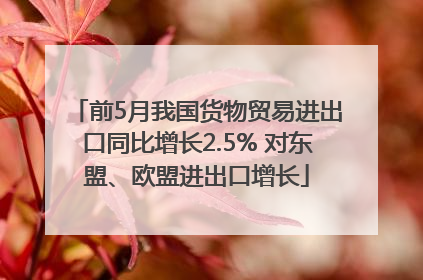 前5月我国货物贸易进出口同比增长2.5% 对东盟、欧盟进出口增长