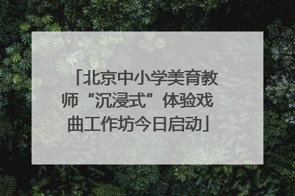 北京中小学美育教师“沉浸式”体验戏曲工作坊今日启动